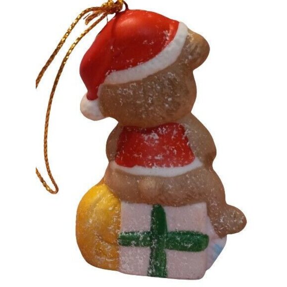 Christmas Ornaments Set Of 3 Ceramic Santa Bear Stocking 7-Eleven Citgo Vintage - Picture 3 of 9